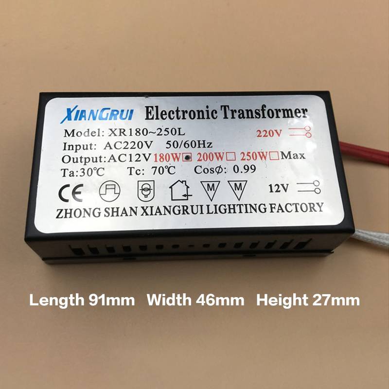 Máy Biến Áp Điện Tử JINHF 20W 180W AC220V Sang 12V Adapter Cho Đèn Halogen Qui Lắp Đặt Cho Chiếu Sáng Khách Sạn HOT