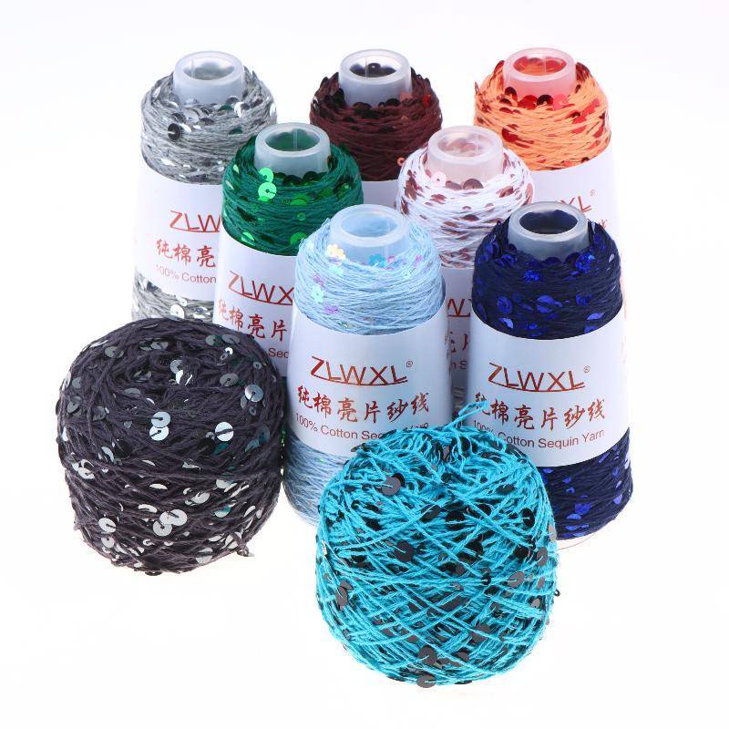 JRP Tay Đan Kim Sa Lấp Lánh Sợi Cotton 50g Bóng DIY May Phụ Kiện Lấp Lánh Sợi Cho Các Dự Án Thủ Công JRP