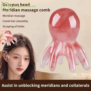 Airspecutin Nhựa Bạch Tuộc Gua Sha Đầu Kinh Tuyến Cạo Da Đầu Bàn Chải Châm Cứu Giảm Mệt Mỏi EN
