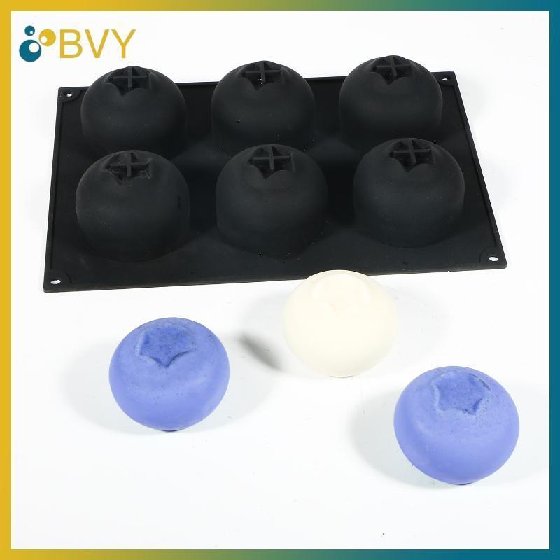 BVY 6-Cell Blueberry Hoặc Raspberry Design Khuôn Mousse Trái Cây Pháp Khuôn Bánh Silicon Khuôn Bánh Pudding Socola Dụng Cụ Nướng Bánh Tráng Miệng.