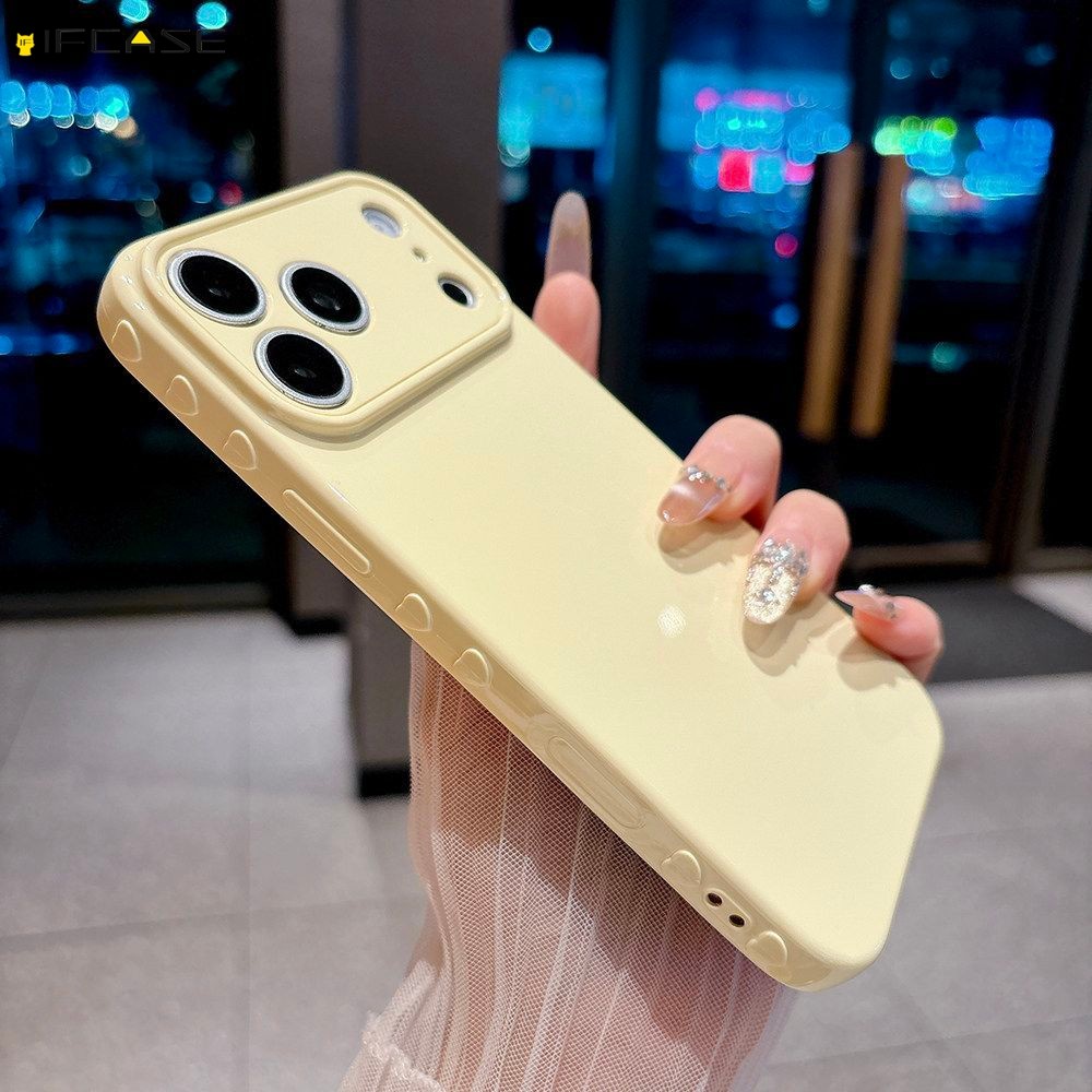 Tương Thích Cho iPhone 17 Air 17e 16 16e 15 Plus Pro Max Ốp Điện Thoại Tình Yêu Dễ Thương Trái Tim Yêu Thương Quan Sát Lớn Cửa Sổ Hồng Xanh Đơn Giản Nhiều Màu Sắc Vỏ Mềm