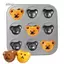 DELMER Gấu Madeleine Chảo Nướng Bánh, 4 / 6 / 9 Sâu Răng Dễ Dàng Phá Hủy Khuôn Bánh Muffin, Khay Nướng Bánh Thép Carbon Chống Dính Khuôn Bánh Mì Làm Bánh