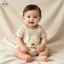 Bộ áo liền quần Cotton nguyên chất hai mảnh giả mùa hè cho bé / Bộ đồ ngắn tay sọc sơ sinh / Bộ đồ liền thân hình tam giác mềm mại thoải mái