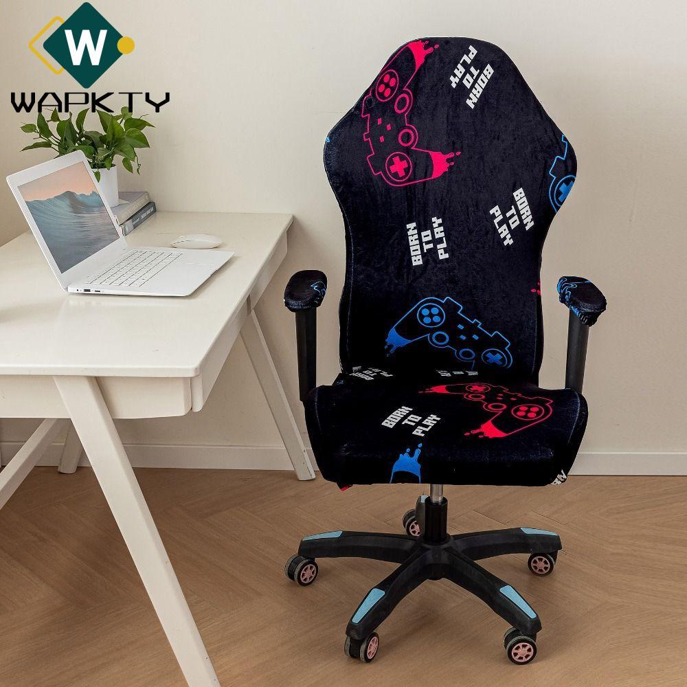 Vỏ bọc ghế chơi game WAPKTY, Vỏ bọc ghế bành nhung Spandex, Nâng xoay co giãn Độ đàn hồi mềm Vỏ ghế máy tính