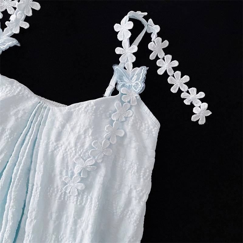 [KvJJL-t] Trang chủ giản dị Hoa dáng rộng có đệm ngực Quần short treo mùa hè Bộ đồ ngủ mới