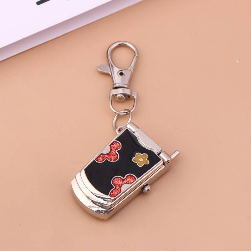 JCSYFAC 1 Thời Trang Retro Dễ Thương Bapa Mặt Dây Chuyền Lật Điện Thoại Móc Khóa Đồng Hồ Treo Sáng Tạo Quà Tặng Mới
