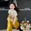 Bé gái mùa hè phong cách mới Phong cách công chúa Ngôi sao Người khâu áo thun ngắn tay + Quần ống rộng thời trang Bộ đồ hai mảnh