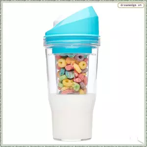 Cốc ngũ cốc bằng nhựa di động để ăn sáng, hộp đựng ngũ cốc và sữa để đi, không cần thìa hoặc bát
