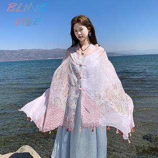 Khăn choàng nhẹ mùa hè có nút buộc, thích hợp cho du lịch đi biển, khăn quàng cổ đa năng, mặc hàng ngày, áo khoác ngoài nữ
