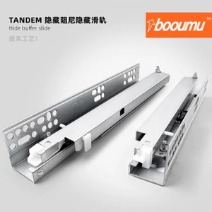 Ngăn Kéo Ba Phần Ẩn Trượt Đường Sắt Giảm Chấn Đệm Đường Sắt Bàn Máy Tính Bàn Phím Hỗ Trợ Đáy Tắt Tiếng Đường Sắt Dày Sl