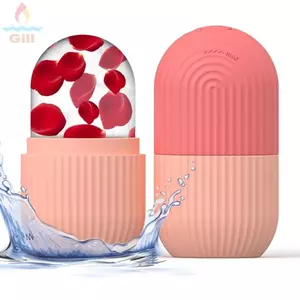 Khuôn làm đá viên mặt GILL, Con lăn đá mặt tự làm bằng silicon, Dụng cụ Massage làm đẹp tẩy lông mặt để chăm sóc sắc đẹp và da