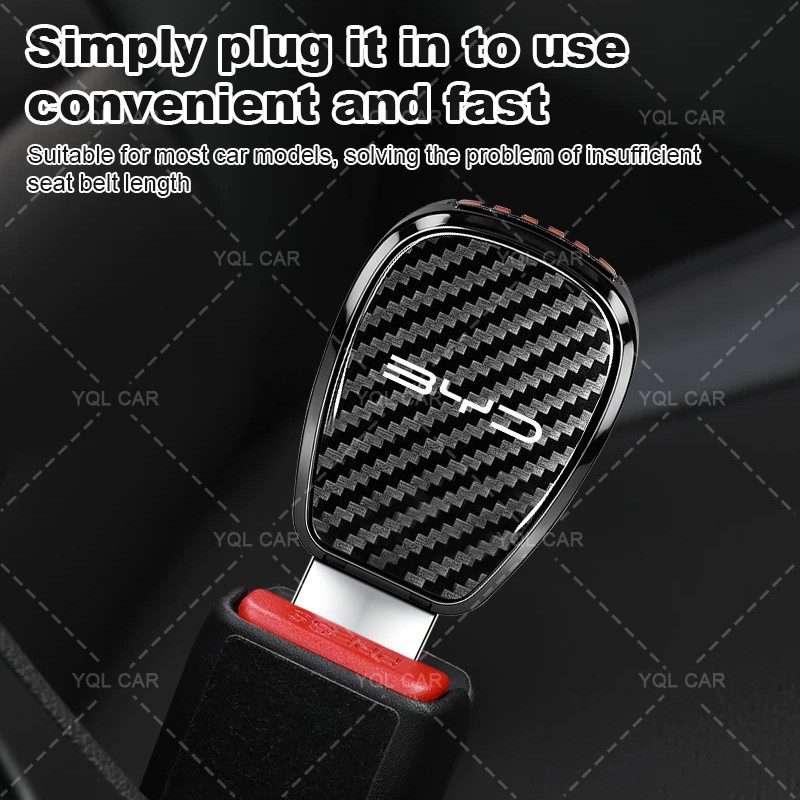 1 / 2 Chiếc Sợi Carbon Khóa An Toàn Xe Ô Tô Dây An Toàn Mở Rộng Cắm Cho BYD Dolphin Atto 3 Seal M6 Sealion 6 Sealion 7