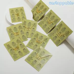 Unstop * Vòng cổ sinh nhật Thép không gỉ Cũ Ý nghĩa tiếng Anh Vòng cổ số may mắn