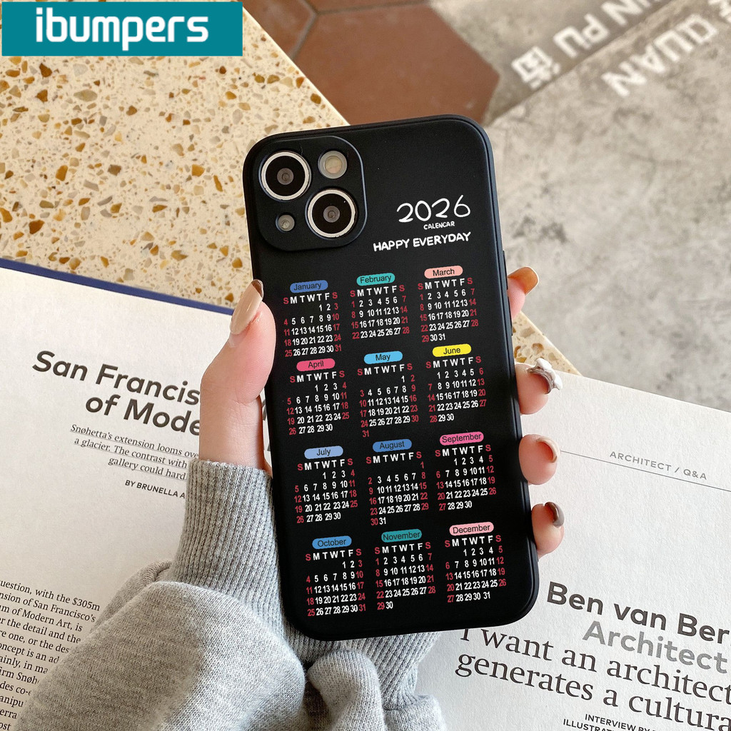 Ibumpers Ốp Điện Thoại Thẩm Mỹ 2026 Lịch Đơn Giản Thanh Lịch Silicon Mềm Cao Cấp Chống Sốc Cho iPhone 11 12 13 14 15 16 Pro Max IP 7 8 Plus Iphon X XS XR Xs max