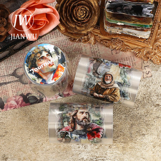 JIANWU 60mm * 200cm Vintage Nhân Vật Lâu Đài Phong Cảnh Chất Liệu Cắt Băng Thêu Sò PET Sáng Tạo DIY Tạp Chí Văn Phòng Phẩm