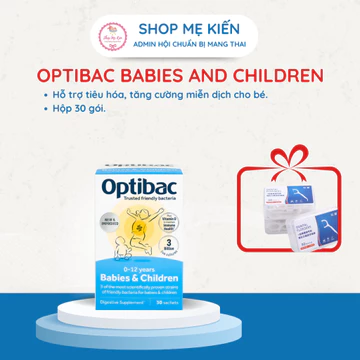 Men Vi Sinh Optibac Babies & Children - Bổ sung men vi sinh & chất xơ, vitamin D3 cho trẻ em từ 0 -12 tuổi, hộp 30 gói