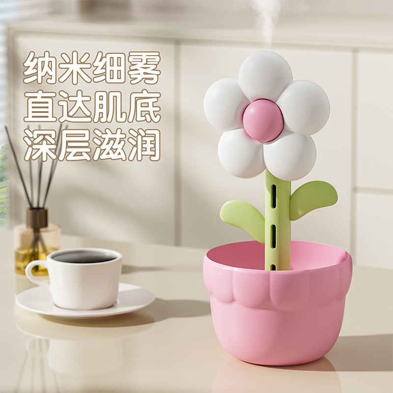 Máy Tạo Độ Ẩm Hoa Để Bàn Nhỏ Phong Cách Hộ Gia Đình Im Lặng Phòng Ngủ Phụ Nữ Mang Thai Khối Lượng Sương Mù Lớn