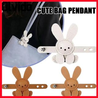 Túi OLVIDO Charm, Mặt dây chuyền túi thỏ hoạt hình bằng da PU, Trang trí túi DIY có thể điều chỉnh màu trơn