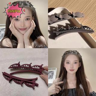 [PNPIA] Kẹp Tóc Màu Trơn Phong Cách Hàn Quốc Cắt Tóc Nổ Kẹp Trán Đổ Barrettes Phụ Kiện Tóc VN