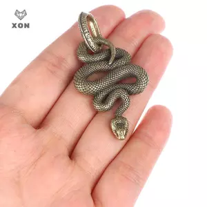 1 Vòng chìa khóa rắn bằng đồng thau Boa Phụ kiện nhỏ ngoài trời Ô tô [Mina]