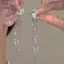 Thời trang sáng bóng Zircon Moon Star Long sel Kẹp tai xuyên khuyên tai Thiết kế hợp thời trang Vòng đeo tai nữ sang trọng Trang sức dự tiệc [Mina]