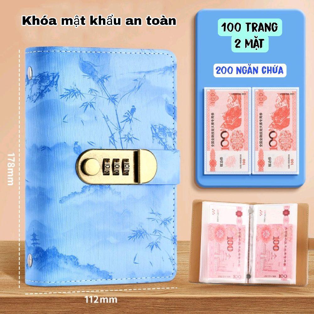 Sổ Tiết Kiệm A3 Có Khóa Mật Khẩu 100 Trang 2 Mặt, Sổ Tay Chi Tiêu Tiết Kiệm Tiền Chống Thấm Có Thể Tái Sử Dụng