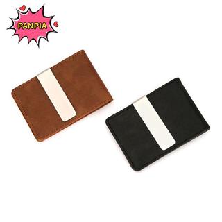 [PNPIA] Thời Trang Nam Da Bifold Kẹp Tiền Đa Chức Năng Mỏng Kẹp Kim Loại Ví Đựng Thẻ VN