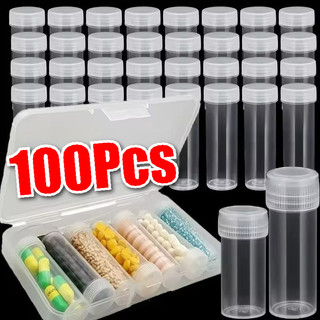 Hộp nhựa rỗng trong suốt có nắp vặn - Lọ nhỏ và lọ ống nghiệm để đựng bột - Sử dụng du lịch và mỹ phẩm