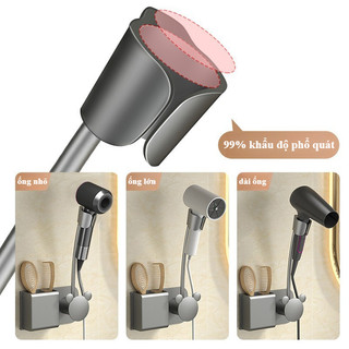 Giá Đỡ Máy Sấy Tóc Gắn Tường ABS - Không Cần Khoan, Chống Thấm, Thiết Kế Rảnh Tay Cho Phòng Tắm