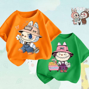 Áo phông Labubu cho bé Mẫu mới chất cotton Mềm mịn Thoáng mát, Áo thun Labubu cho bé LaviBaby