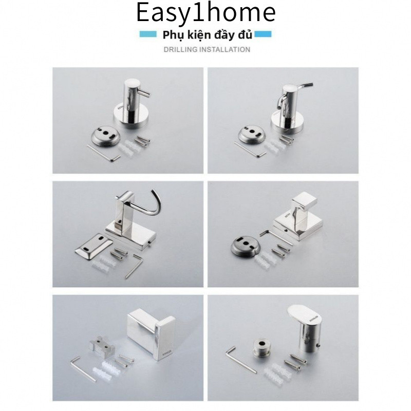【 KOHLER 】Giá treo quần áo bằng thép không gỉ 304 cho phòng tắm cổ điển, móc đơn gắn tường có hóa đơn