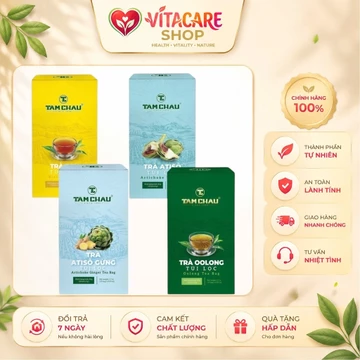 [COMBO 5 HỘP] Trà Tâm Châu Túi Lọc 50g - Trà Đen / Atiso / Oolong / Atiso Gừng