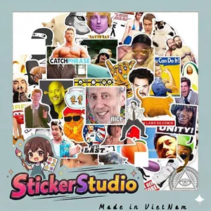 Set 50 Sticker Meme Vui Nhộn Chống Nước Dán Laptop Vali Mũ Bảo Hiểm Sổ Tay