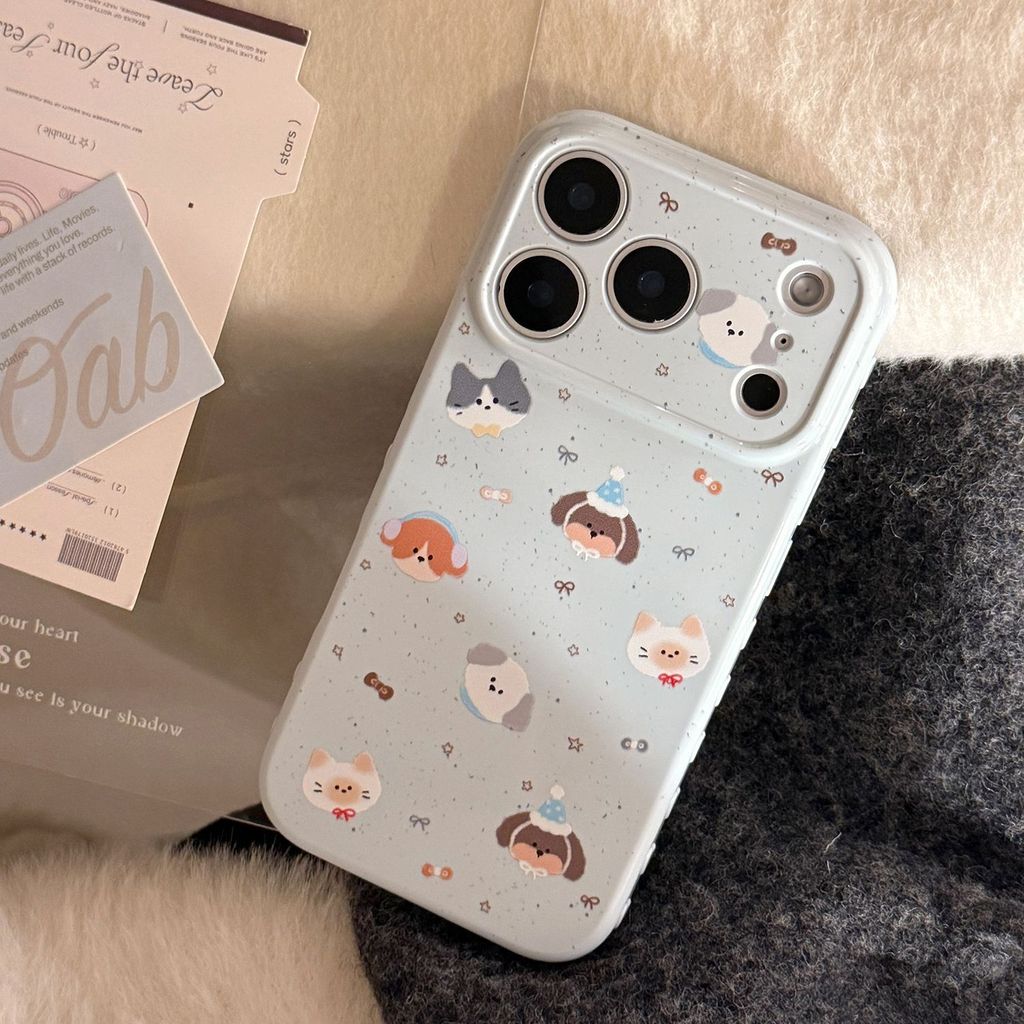 Gỗ mực đáng yêu phù hợp với ốp điện thoại iPhone 16 Pro Max, màn hình đầy đủ động vật