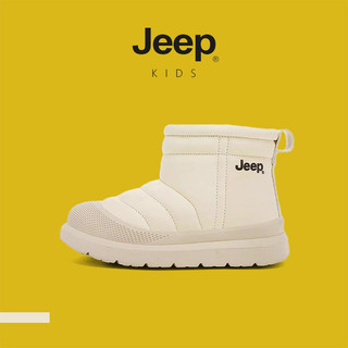 JEEP Vừa Lớn Trẻ Em Mùa Đông Giày Tuyết Lông Cừu Ấm Áp Chống Trơn Trượt Chống Mài Mòn Ngoài Trời Giày Cotton Thông Thường