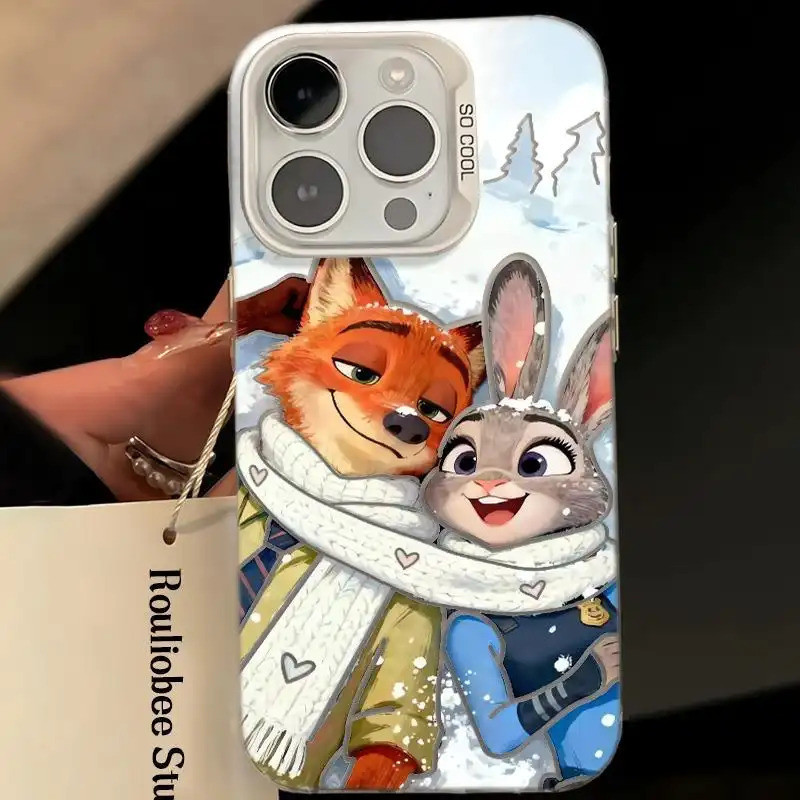 Ốp lưng đôi Zootopia, họa tiết hoạt hình độc đáo cho iPhone Bảo Vệ Camera Cấp iPhone 17/16/15/14/13/12/11/X/XS Max