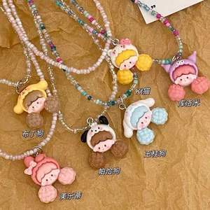 Điều Tốt Khuyến Nghị Ban Đầu Dopamine Cô Gái Trang Điểm Sanrio Vòng Cổ Nhiều Màu Sắc Đính Hạt Thiết Kế Ngọt Xương Đòn Dây Chuyền Vòng Cổ