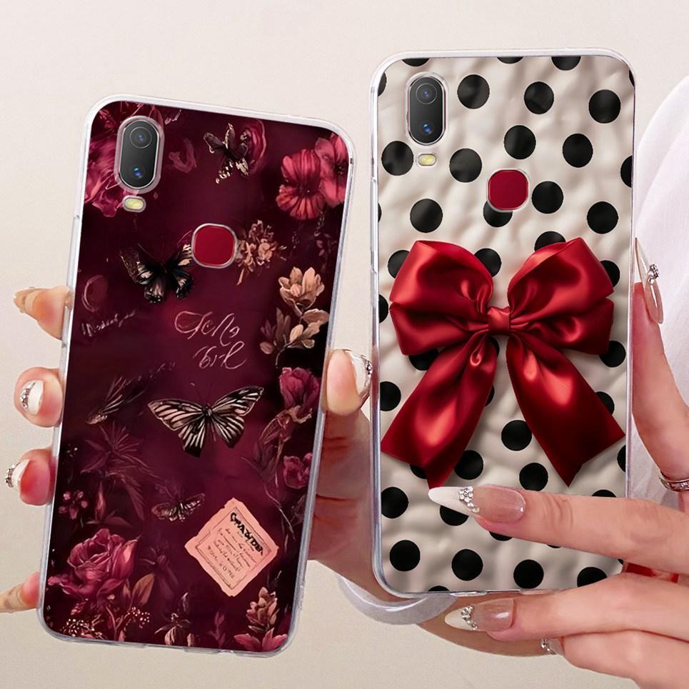 Jelly Bowknot Flower Butterfly Patten Ốp Lưng Cho Vivo Y11 2019 Y12i Vivo 1906 Vỏ Trong Suốt Silicon Mềm TPU Vỏ Điện Thoại