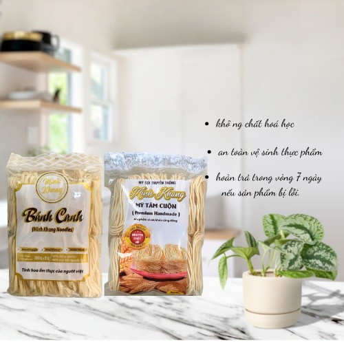 Bánh Canh, Mỳ Tăm Cuộn Minh Khang Gói 300gr. Hương Vị Truyền Thống Đậm Đà - Minh Khang Noodles