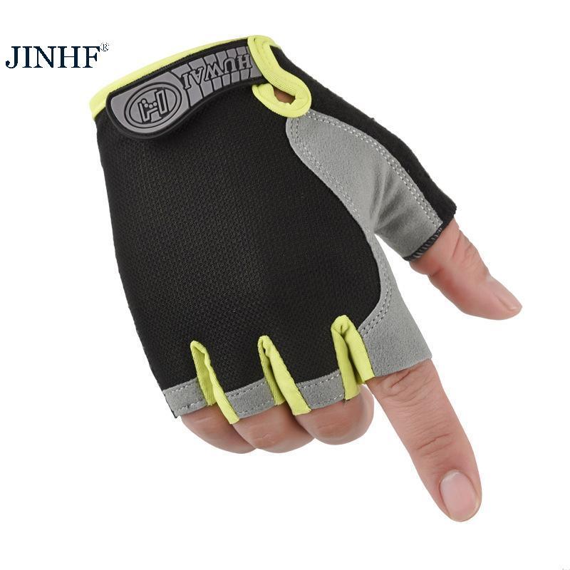 JINHF Chống Trượt Thể Dục Găng Tay Tập Gym Nam Nữ Nửa Ngón Thiết Kế Thoáng Khí Huấn Luyện Cử Tạ Tập Luyện Thể Thao Thoải Mái HOT