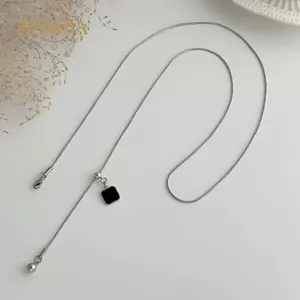 PNPIA- Ladies Tối Giản Hình Bầu Dục Thả Ba Dây Xích Nelace Dài Lariat Phong Cách Cho Đầm Baless Gợi Cảm Tuyên Bố Trang Sức