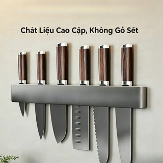 Giá đỡ dao nhà bếp Thép Carbon treo tường Không có máy khoan Giá dính Tiết kiệm không gian chống gỉ