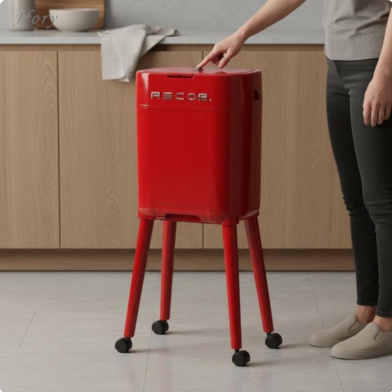 Jfory Thùng Rác Nhà Bếp Bánh Xe Đa Năng Dung Tích Lớn Nắp Cảm Ứng Thùng Rác Cho Nhà Bếp Và Nhà Vệ Sinh