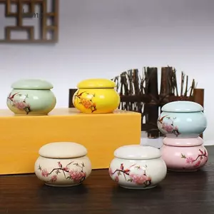 Cốc làm móng DELMER có nắp, Lọ gốm men nhỏ cầm tay, Bình đựng thuốc chống ẩm Mini chống thấm nước bền bỉ dành cho nữ