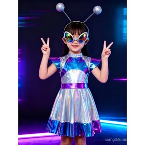 Trẻ Em Ngoài Hành Tinh AI Trang Phục Hóa Trang Halloween Robot Nhập Vai Trang Phục Đảng Biểu Diễn Quần Áo