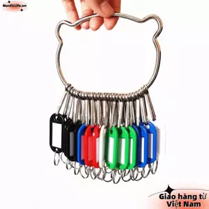 Nhẫn chìa khóa NORDICLIFE 16 / 26 / 36 miếng, có biển số Thẻ chìa khóa nhựa, Cửa sổ trong suốt nhiều màu Vòng chia kim loại Chuỗi chìa khóa Phụ kiện cho thuê