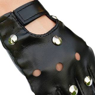 [PCW-T] Găng tay ngắn không ngón bằng da Bla Rivets Stud Găng tay nửa ngón thời trang