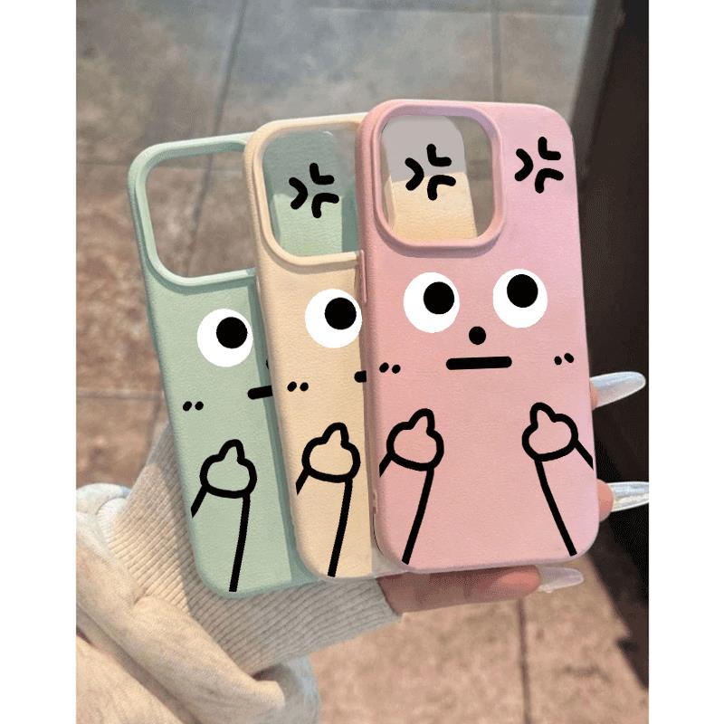 Nhân vật trắng giận dỗiVân dâu áp dụng cho vỏ điện tdoại iPhone 15/16/17/11/12/13/14