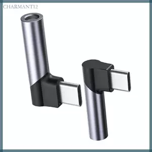 Char Nhôm Loại C Sang 3 5Mm Cổng Tai Nghe Hỗ Trợ Chức Năng Âm Thanh Và Micro Bộ Chuyển Đổi Góc Phải