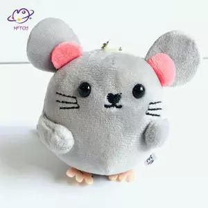 HFTOY 1 Cái 8CM Chuột Xám Sang Trọng Đồ Chơi Thú Nhồi Bông Túi Móc Khóa Mặt Dây Chuyền Chìa Khóa Cô Gái Quà Tặng Đám Cưới Búp Bê ~